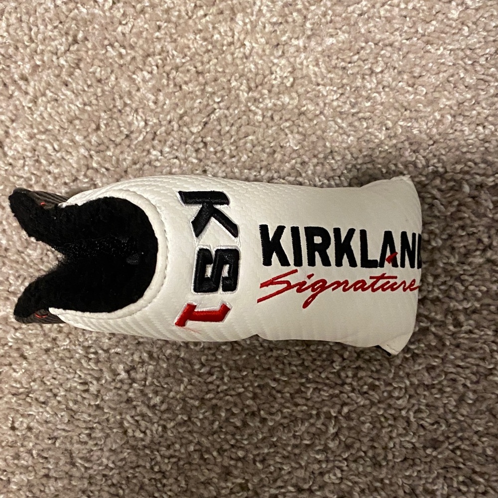 Kirkland Signature White Golf putter Headcover with Red & Black Accents